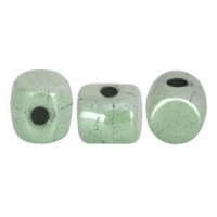 Les perles par Puca® Minos kralen Opaque light green ceramic look 03000/14457
